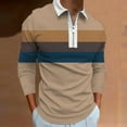thumbnail image 2 of Ketyyh-chn99 Mens Knit Polo Fall Clothes Shirts for Men Summer Long Sleeve Golf Shirts Lightweight Athletic T Shirts Button Vacation Tees Khaki,L, 2 of 5