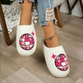 thumbnail image 3 of Memory Foam Christmas Slippers for Women Warm House Winter Slides Xmas Indoor Outdoor Slip on Shoes, 3 of 8