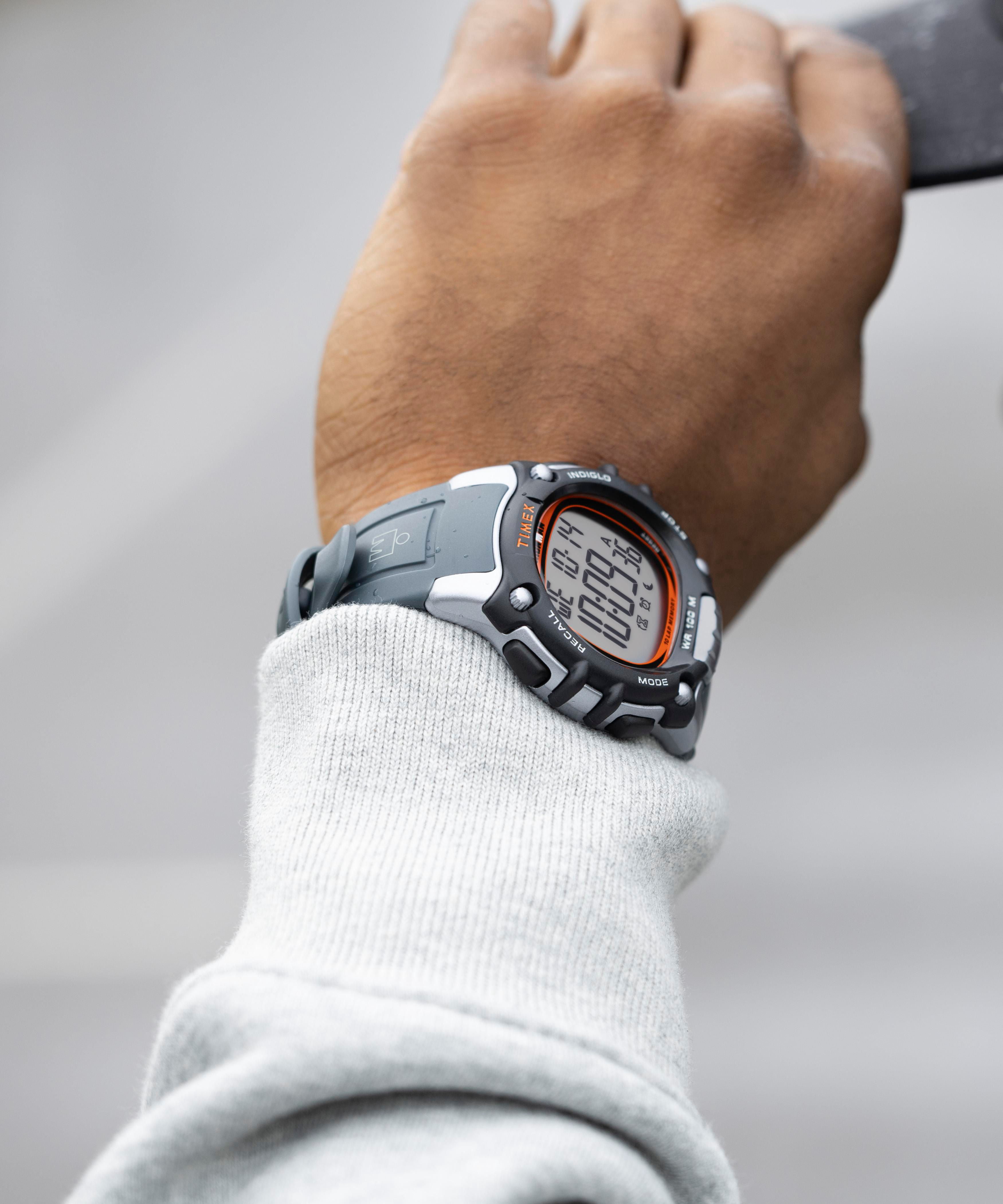 Timex Men's Ironman Classic 10 44mm Watch - Gray Strap Digital Dial Gray Case