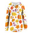 thumbnail image 4 of DianGeFu Fuzzy Oversize Sweatshirts Women Winter,Women's Fashion Printed Pocket Long Sleeve Blouse Casual Tops Sweatershirt Button Hoodies,Yellow,XL, 4 of 5