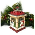 thumbnail image 4 of Candle Holder Lantern Vintage Rustic Christmas Winter Holiday Snowman Design Wood Metal Glass Colorful Indoor Decor 10" x 6", 4 of 7