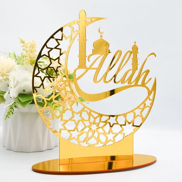 Acrílico Eid Ramadán Adorno Decoración musulmana Suministros para fiestas para Oficina Decoración para Centro de Soledad Decoraciones de Eid Mubarak