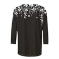 thumbnail image 5 of Ladies Tops and Blouses,3/4 Sleeve Tops for Women Crew Neck Outfits Print Blouses Business Work T Shirts Classic Basic Tees Casual Tunic, 5 of 5