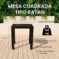 thumbnail image 4 of Mesa De Exterior Plastico Tipo Rattan Cuadrada Reforzada - Chocolate, 4 of 8