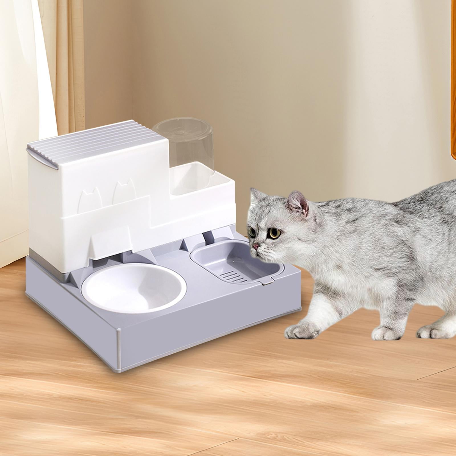 oshhnii 2 in 1 Automatic Cat Feeder Pet Feeder Cat Water Dispenser and Food Bowl Set for Gray