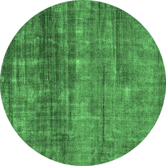 Ahgly Company Indoor Round Abstract Emerald Green Modern Area Rugs, 5' Round
