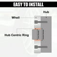 thumbnail image 3 of Unique Bargains 2pcs OD 66.1mm to ID 64.1mm Aluminium Alloy Car Auto Hub Centric Rings Wheel Bore Center Spacer, 3 of 7