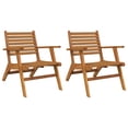 thumbnail image 1 of Ensemble d'Extérieur de 2, Design à Lattes, Bois d'Acacia, Fini Brun, 1 of 1