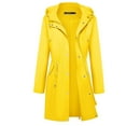 thumbnail image 6 of Enjoytime Womens Rain Jacket Lightweight Windproof and Waterproof Full Zip Fall Oversized Raincoat Solid Color Outdoors Windbreaker with Hood, 6 of 7