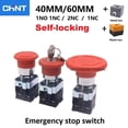 thumbnail image 2 of Interruptor de parada de emergencia con cabezal en forma de hongo CHINT de 40 mm/60 mm con autobloqueo BS542 con llave Np2 1NC 1NO/2NC/1NC, 2 of 5