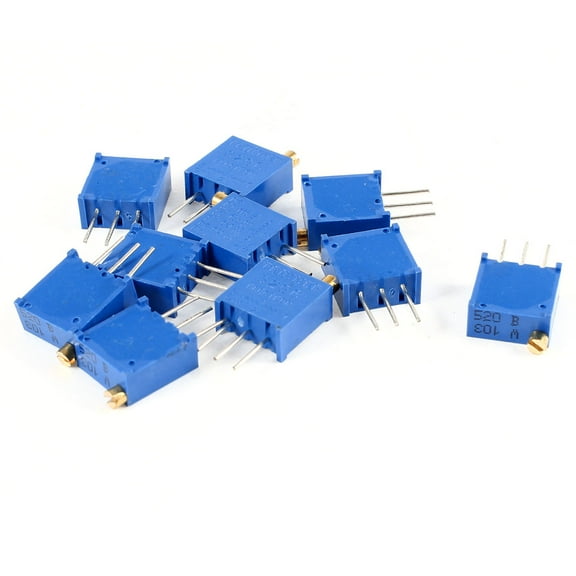 Unique Bargains 10Pcs 3296W-103 10K ohm 10% Tolerance Resistor Trim Pot Potentiometer