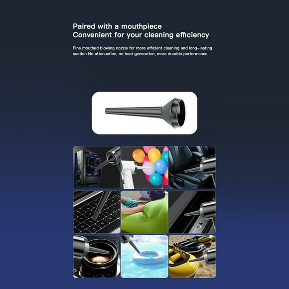 Aspirador De Coche, Inflador Multifucional 120W Aspirador Inalámbrico De Alta Potencia Para Electrodomémicos Aspirador Inflador Portátil De Doble Uso Para Hogar Y Coche
