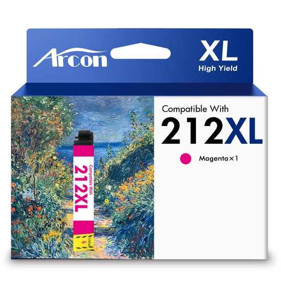 212XL Ink Cartridges 1 x Magenta Compatible for 212 212 XL 212XL Printer Ink for WF-2810 WF-2830 WF-2850 XP-2100 XP-3100 XP-3105 XP-4100 XP-4105 T212 T212XL