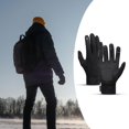 thumbnail image 3 of Guantes de invierno resistentes al viento, cálidos, con pantalla táctil y antideslizantes para conducir y hacer senderismo. Para hombre. Color negro. XL negro, 3 of 9