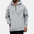 thumbnail image 5 of TOWED22 Quarter Zip Hoodies for Men Oversized Pullover Loose Fit Sweatshirt with Kangaroo Pocket(Light Gray,S), 5 of 7