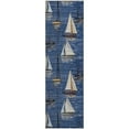 thumbnail image 2 of Addison Rugs Mayfield Washable Coastal Sailboat Navy Runner Rug, 2'3" x 7'6", 2 of 5