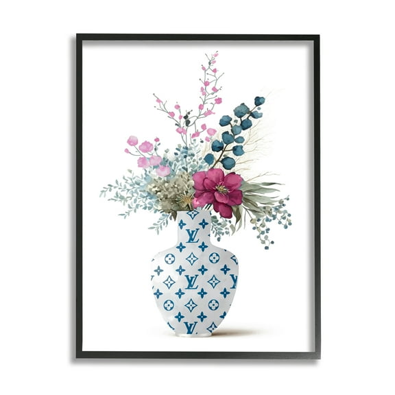 Stupell Industries Fashion Brand Bouquet Botanical & Floral Painting Black Framed Art Print Wall Art, 11 x 14
