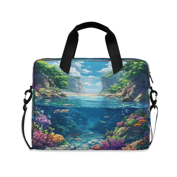 16inch Laptop Briefcase, Business Laptop Bag with Detachable Strap & Padded Compartment, Water-Resistant Polyester,Pattern