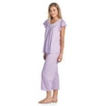 thumbnail image 2 of Casual Nights Women's Short Sleeve Embroidered Floral Capri Pajama Set, 2 of 5