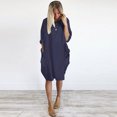 thumbnail image 6 of Sngxgn Women's A Line Midi Dress Straps V Neck Slit Party Slip Dress(Navy,XXL), 6 of 6