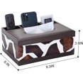thumbnail image 4 of PU Leather Tissue Bo Cover, Remote Control Holder Large, Rectangle Multifunctional Desktop Organizer for Office Supplies/Phone/Pen/TV Remote Controllers, Napkin Holder Storage Bo , Brown - -, 4 of 7