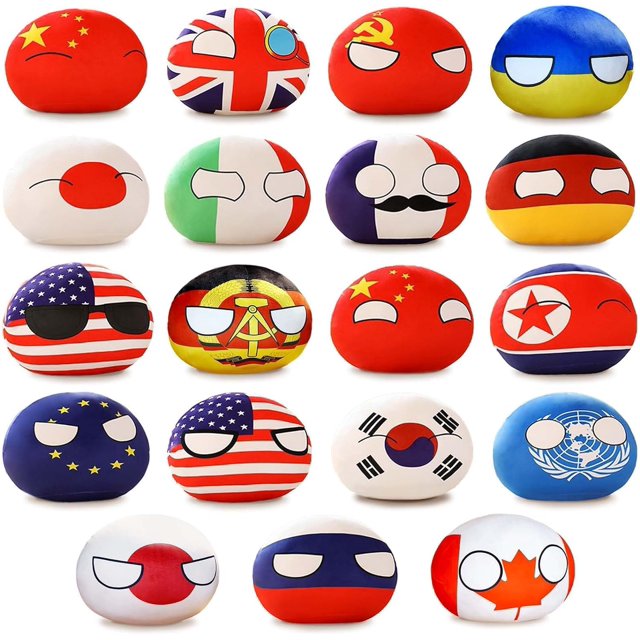 Homkt 19Pcs Countryballs Plushies Country Ball Plushies Poloniaball Almohada De Felpa Nacional Mini Colgante Juguetes De Peluche Lindo Llavero Anime Plushies Para Niños