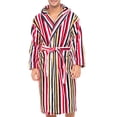 thumbnail image 5 of Notus Hooded Bathrobe for Men Soft Spa Nightgowns 100% Cotton Terry robes for Women - Towel Bathrobe Unisex Terry Cloth Bathrobe, Soft Shower Spa Robe Multi Red S, 5 of 6