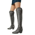 thumbnail image 5 of Leozcaa Western Cowboy Boots for Women Over the Knee Booties Pointed Toe Adjustable Thigh High Cowgirl Boots, 5 of 9
