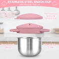 thumbnail image 4 of 2 Pack Snack Cups for Toddlers Spill Proof,3-in-1 Detachable Stainless Steel Baby Food Containers with Spill-Proof Silicone Lids & Handles,On-the-Go Kids Snack Containers Box, 4 of 14