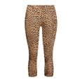 thumbnail image 4 of xfsWaSs High Waisted Leggings for Women Leopard Print 3/4 Length Yoga Pants Soft Stretch Workout Capri Leggings Comfortable Casual Trousers, 4 of 5