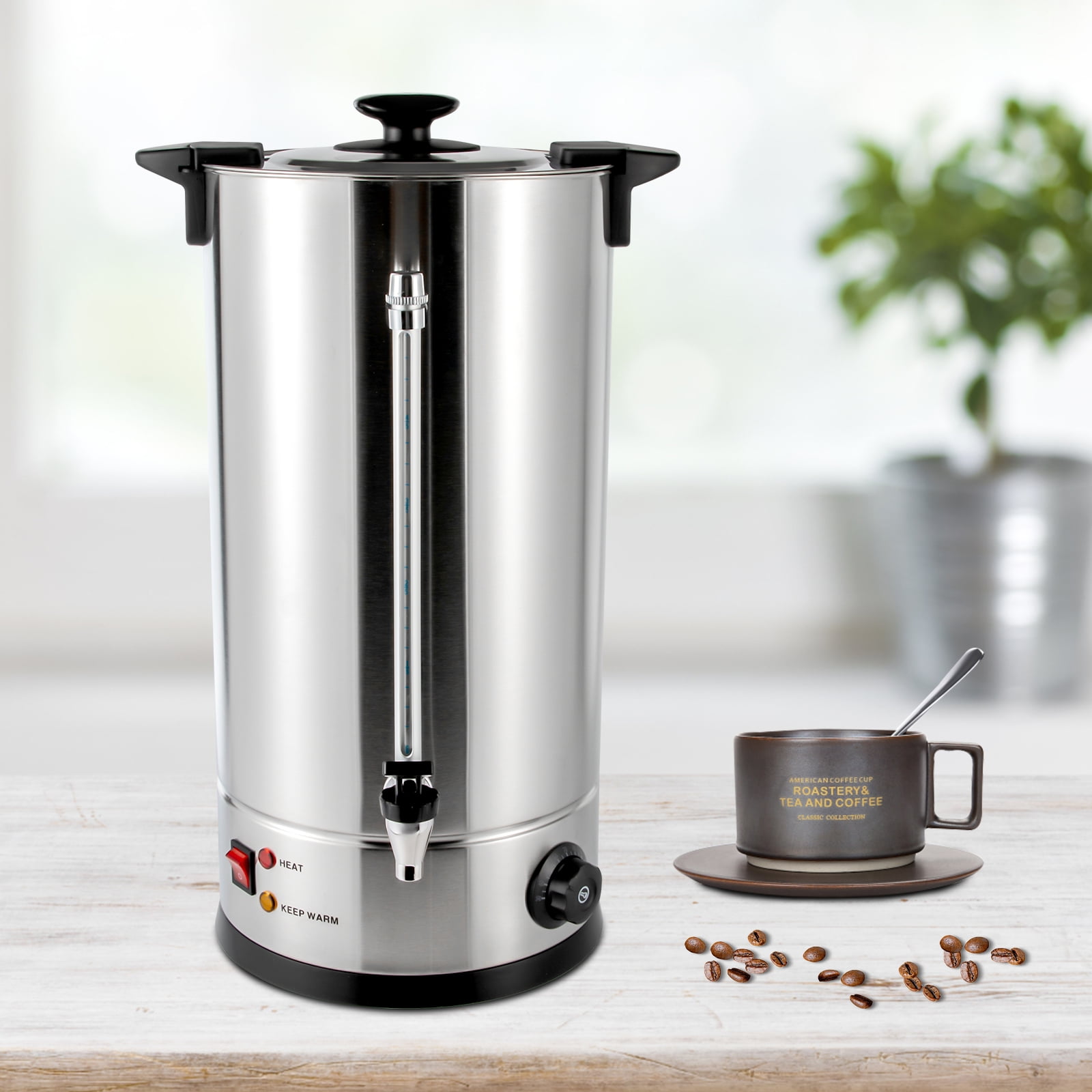 Electric Stainless Steel Catering 25L/6.6Gal Hot Water Boiler Tea Thermostat