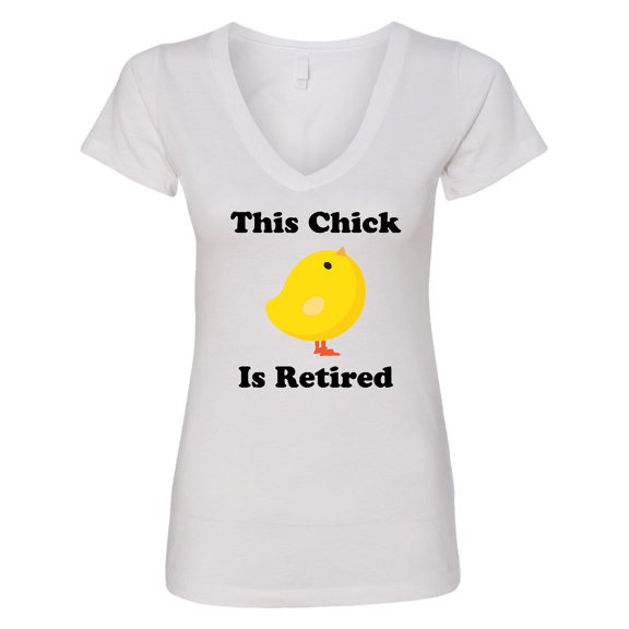 Inktastic Retirement This Chick is Retired Women's V-Neck T-Shirt