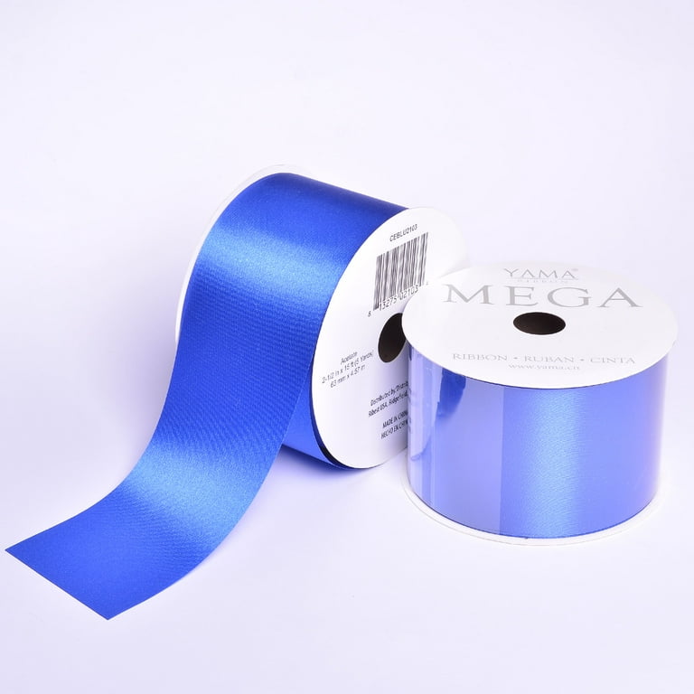 Premium Azure Blue Allure 2 1/2 Inch x 50 Yards Satin Ribbon - JAM Paper