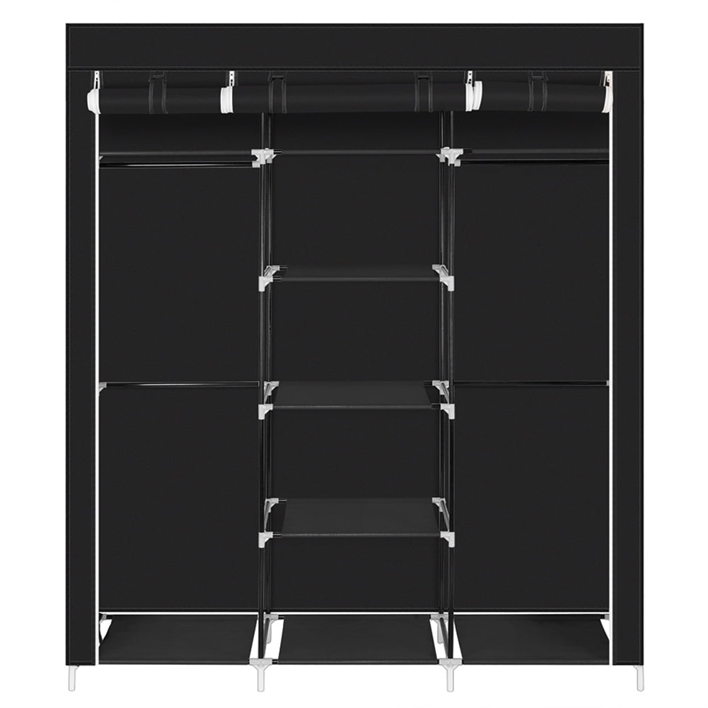 Private Jungle Non-Woven Wardrobe, Portable Wardrobe Clothes Storage Cabinet, Black