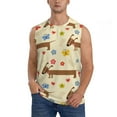 thumbnail image 2 of Goofa Dachshund Dog And Flower Printed Men's Sleeveless T-Shirt - Athletic Gym Workout Tank Top for Men - Moisture-Wicking, UPF 30+ Quick-Dry Muscle Tee-XX-Large, 2 of 8