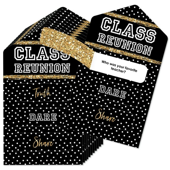 Big Dot of Happiness Reunited - School Class Reunion Party Game Pickle Cards - Truth, Dare, Share Pull Tabs - Set of 12