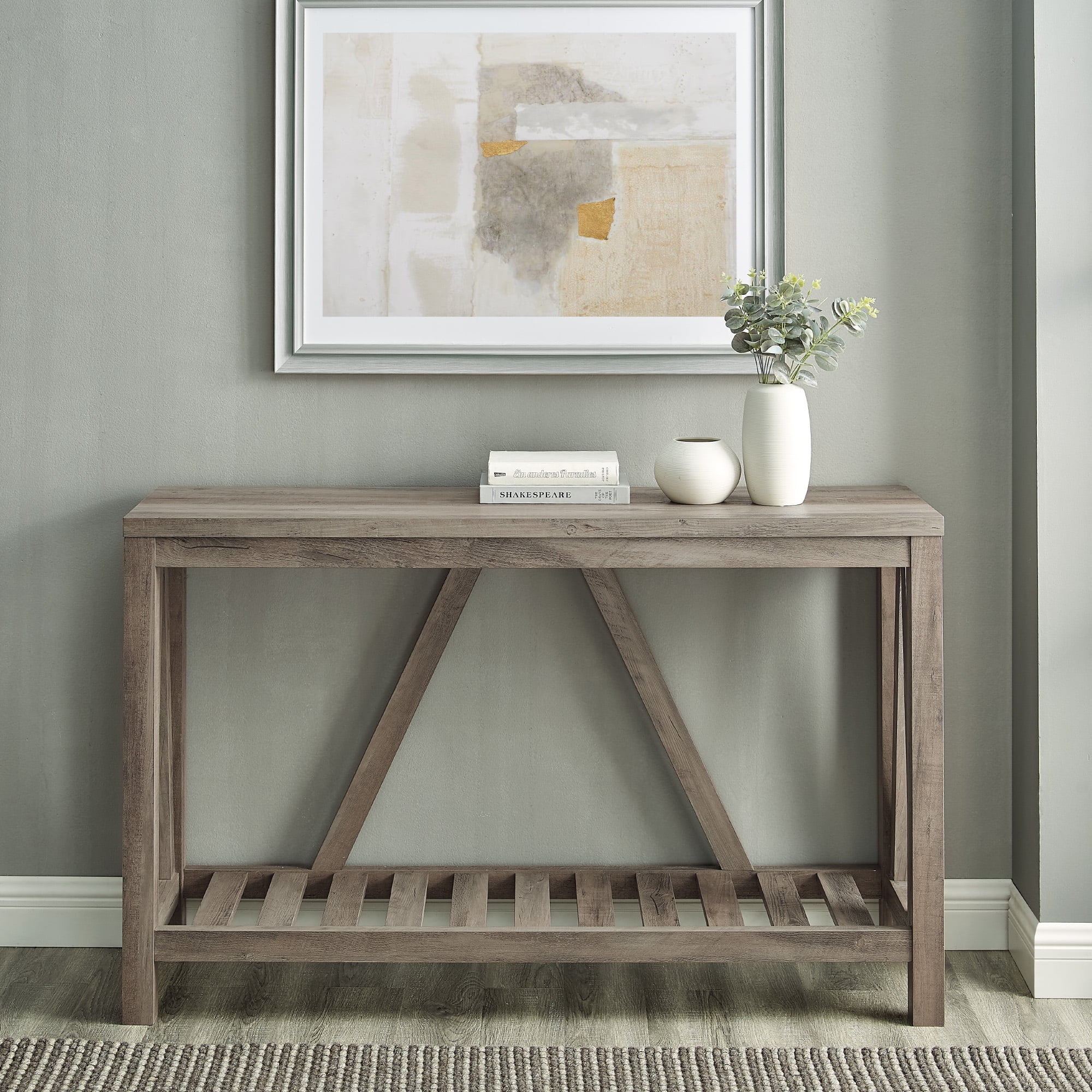 1 Size ACME Furniture 90161 Joey Gray Oak and Gray Console Table