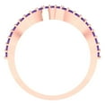 thumbnail image 5 of 0.23 ctw Wedding Band for Women - 14K Rose Gold Natural Amethyst Stackable Eternity Ring, 5 of 6