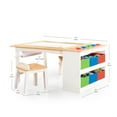 thumbnail image 2 of Guidecraft Arts and Crafts Center - White: Toddler Table & Craft Desk with Chairs, Storage, Paper Roller | Wooden Learning & Activity Table for Kids, 2 of 6