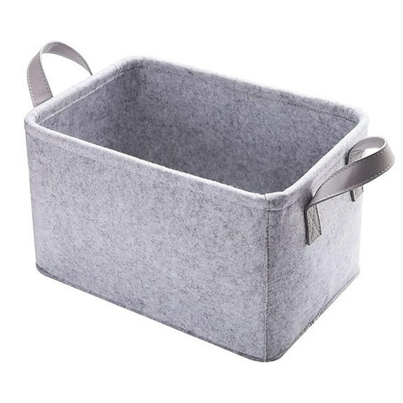 Round Fabric Storage Bin,Decorative Basket,Organizer Basket with Handles,for Clothes Storage,books and sundries - light gray