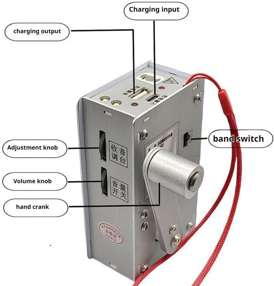 Hand Crank Generator, Emergency Hand Crank Radio, Manual Power Bank USB Charger Flashlight, Pocket Size Dynamo Generator for Phone, Camping, Hiking, Outdoor Survive, Emergency Electricity