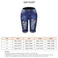 thumbnail image 5 of Pantalones cortos de verano de talle medio para mujer, pantalones cortos desgastados con cremallera y botones elásticos informales a la moda con bolsillos, 5 of 5