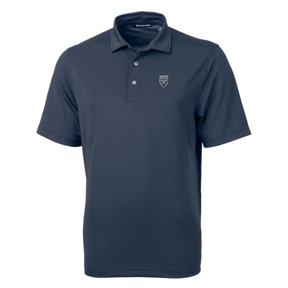 Men's Cutter & Buck Navy Emory Eagles Big & Tall Virtue Eco Pique Recycled Polo