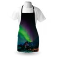 thumbnail image 3 of Aurora Borealis Apron Southern Iceland on Sky over Rocky Hills Wild Night View, Unisex Kitchen Bib Apron with Adjustable Neck for Cooking Baking Gardening, Lime Green Dark Blue Violet, by Ambesonne, 3 of 3