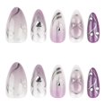 thumbnail image 4 of Lazo en forma de corazón francés Y2K de Press on Nails NEWSPIED, plateado y cromado, 4 of 7
