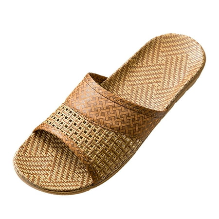 

KI-8jcuD Mid Heel Wedge Sandals Couples Summer Tiger Pattern Home Interior Anti Slip Thick Sole Floor Linen Slippers Supportive Slippers for Women Wit Khaki6.5