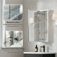 thumbnail image 5 of ANGELES HOME 12" x 30" Bi-View Medicine Cabinet with Mirror, Surface Mount or Recessed Mirror Medicine Cabinet for Bathroom, Anodized Chrome Aluminum Frame, Bathroom Mirror Cabinet with Storage, 5 of 12
