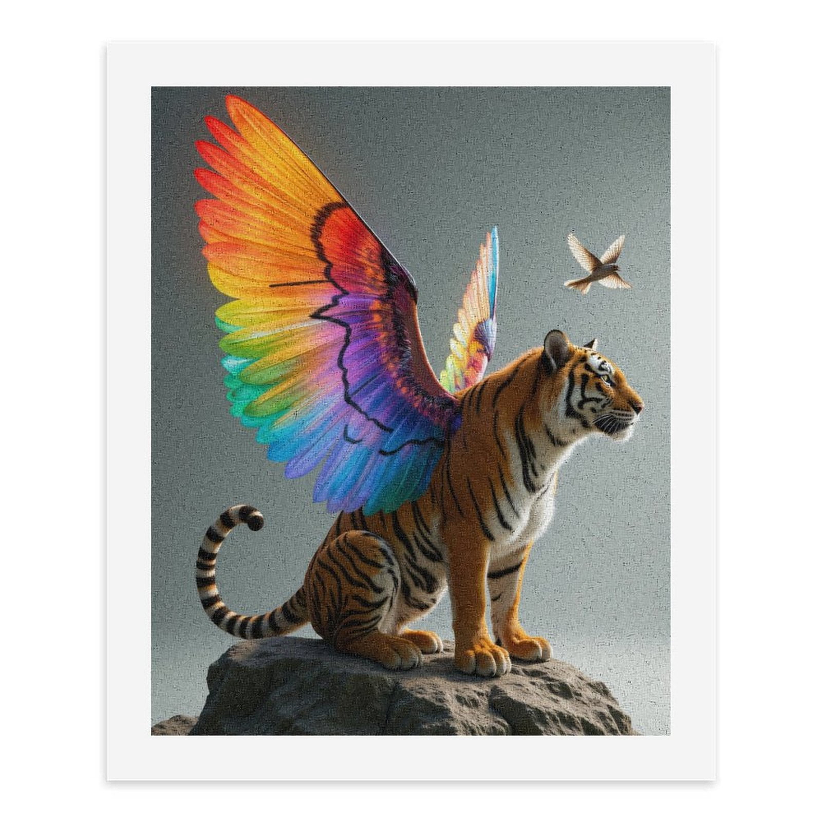 Paint By Numbers Kit for Adults Beginner - Tiger Rainbow Wings Rock Bird DIY Canvas Painting Kits for Adults, Frameless Paint By Number for Adults for Home Wall Decor 16x20 Inch