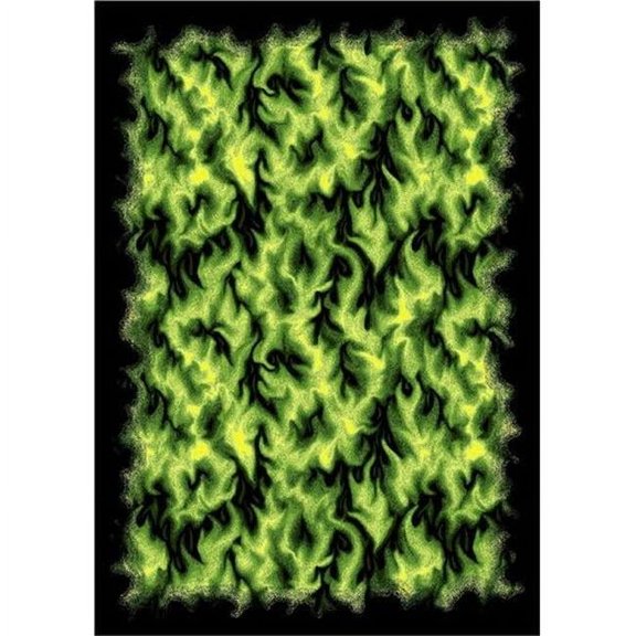 Inferno Green 7 ft.8 in. x 10 ft.9 in.  WearOn Nylon Machine Tufted- Cut Pile Whimsy Rug