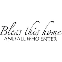 Bless This Home House Cartoon Customized Wall Decal - Custom Vinyl Wall Art - Personalized Name - Baby Girls Boys Kids Bedroom Wall Decal Room Decor Wall Stickers Decoration Size (12x20 inch)